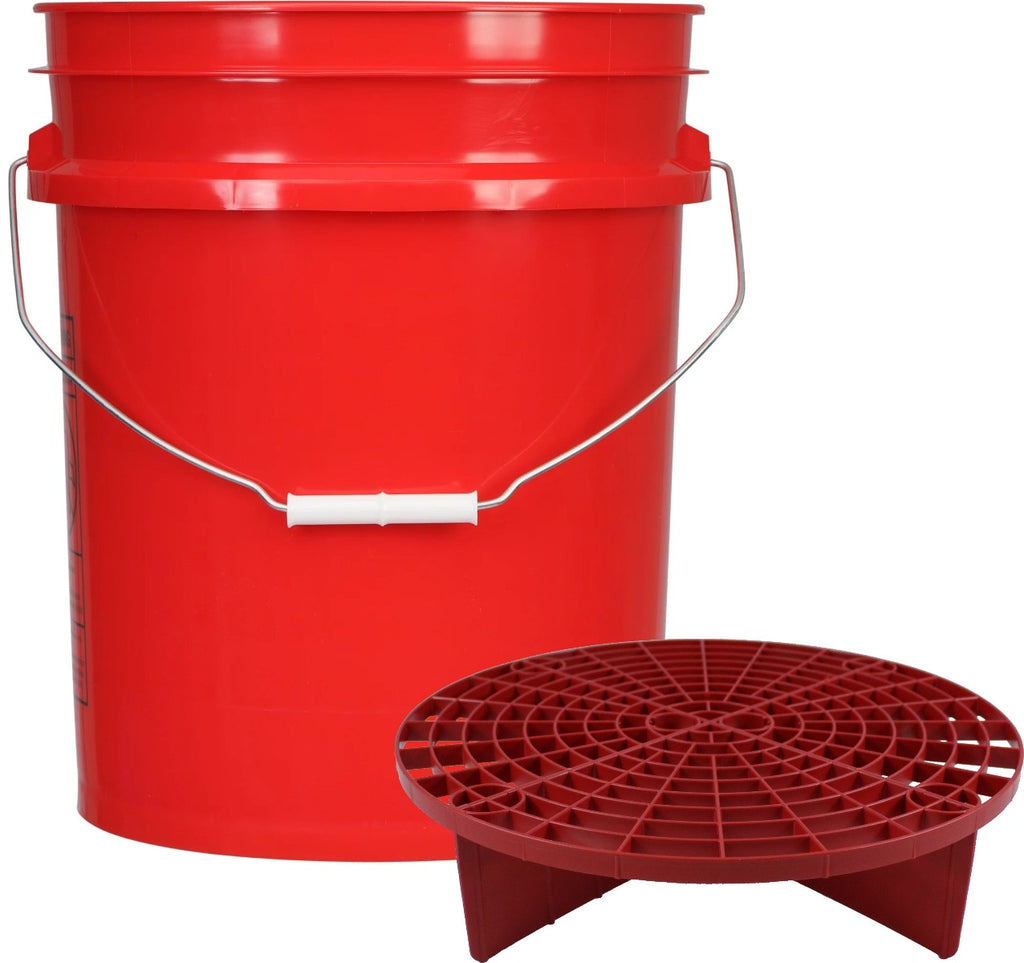 Red 5 Gallon Wash Bucket With Redk Grit Guard Insert – DETAILGROUND